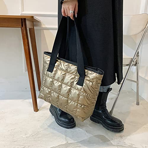 AVZYARDY Universal Nylon Tuch Schulter Taschen Weibliche Casual Tote Handtaschen Große Kapazität Gesteppte Einkaufstaschen for Frauen Straße von AVZYARDY