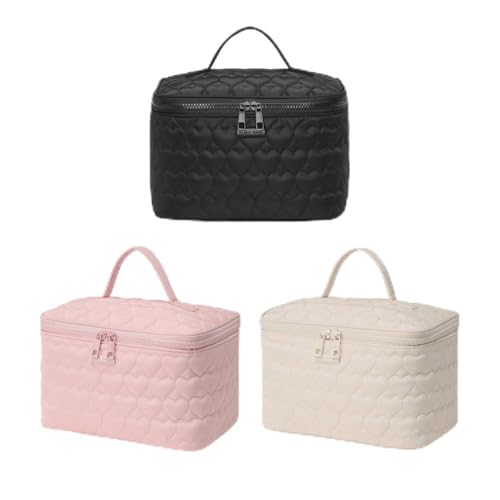 Love Gesteppte Reisekosmetiktasche Große Make -up -Organisator -Tasche for Frauen (Pink) von AVZYARDY