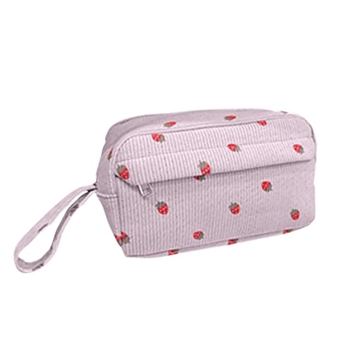 Make -up -Tasche mit/Zipper -Erdbeer -Kosmetiktasche for Frauen Jugendliche Mädchen (lila) von AVZYARDY