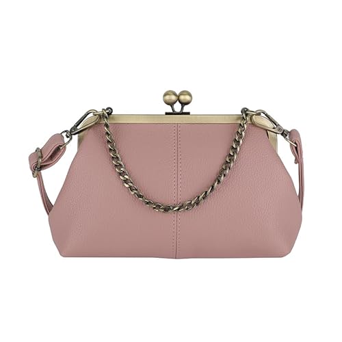 Vintage Kiss Lock Umhängetasche PU Crossbody Bag Tasche Handtasche for Frauen (rosa) von AVZYARDY