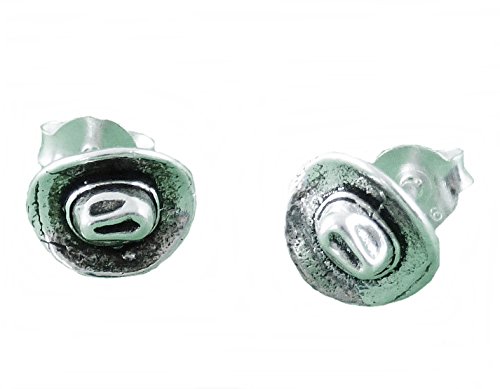 1 Paar Ohrstecker Cowboyhut Westernhut aus 925er Sterling Silber von AW-Collection