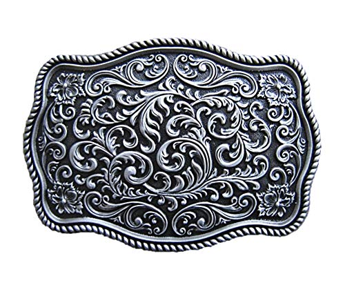 AW-Collection Gürtelschnalle Buckle Gürtelschliesse Westernblumenornament Country Line Dance von AW-Collection