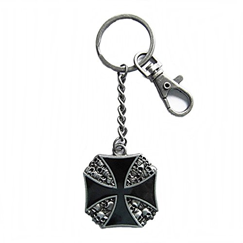 AW-Collection Schlüsselanhänger Schlüsselring mit Karabiner Eisernes Kreuz Totenkopf von AW-Collection