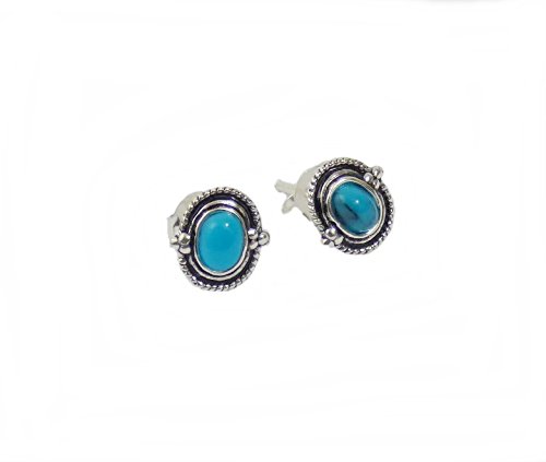Ohrringe Ohrstecker Indianerschmuck Türkis 925er Sterling Silber von AW-Collection