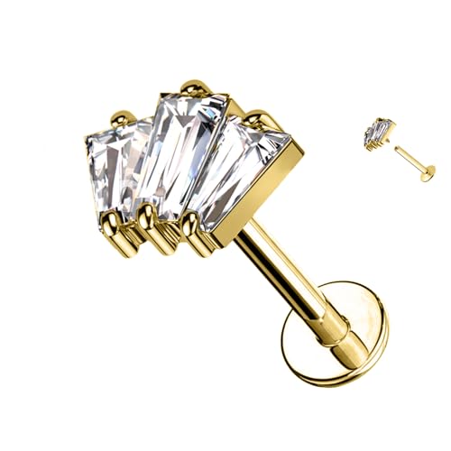 Piercing Labret Titanförmiger Kristallschliff und Innengewinde Helix Hoops Daith Tragus Tragus Rook Conch Knorpelohrring Damen PWC-049 Transparentes Gold Piercing Labret Titanförmiger Kristallschliff und Innengewinde Helix Hoops Daith Tragus Tragus Rook Conch Knorpelohrring Damen PWC-049 Transparentes Gold von AWAKEN