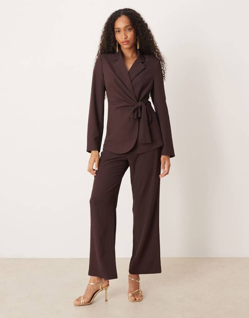 AWARE - Elegante Hose in Schokobraun mit geradem Bein, Kombiteil-Brown von AWARE