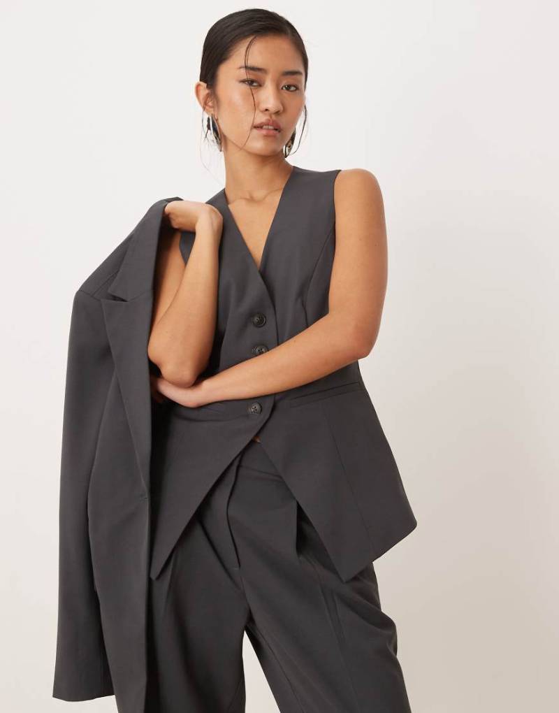 AWARE - Mix & Match - Elegante Weste in meliertem Dunkelgrau von AWARE