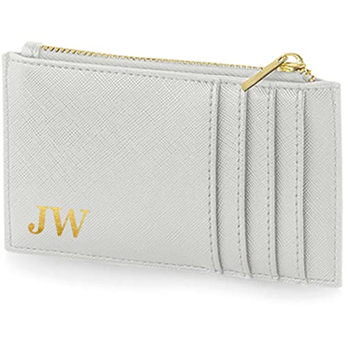 AWASG Personalisiertes Kartenetui mit Münzfach für Damen Herren | Kleine Geldbörse mit Kartenfach | Kartenhalter Portemonnaie für Sie Ihn mit Initialen grau AWASG Personalisiertes Kartenetui mit Münzfach für Damen Herren | Kleine Geldbörse mit Kartenfach | Kartenhalter Portemonnaie für Sie Ihn mit Initialen grau von AWASG