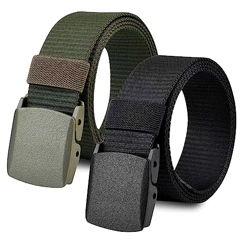 AWAVM 2er Taktischer Gürtel, Unisex Gürtel Nylon Canvas Belt, Taktisch Gürtel Schwerlast Militär Nylon Web Gurt Riggers Belt von AWAVM