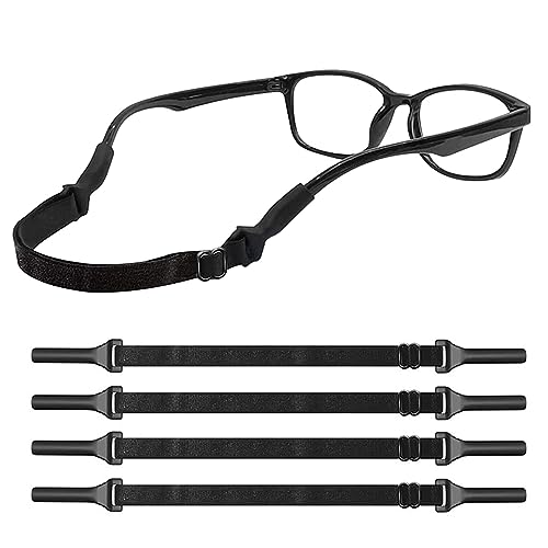 AWAVM 4Pcs Adjustable Glasses Strap, Non-Slip Sports Glasses Holder Elastic Silicone Sunglasses Strap No Tail Sunglasses Holder Neck Lanyard Cord Eyewear Retainer for Men Women Teenagers, Schwarz , AWAVM 4Pcs Adjustable Glasses Strap, Non-Slip Sports Glasses Holder Elastic Silicone Sunglasses Strap No Tail Sunglasses Holder Neck Lanyard Cord Eyewear Retainer for Men Women Teenagers, Schwarz , von AWAVM