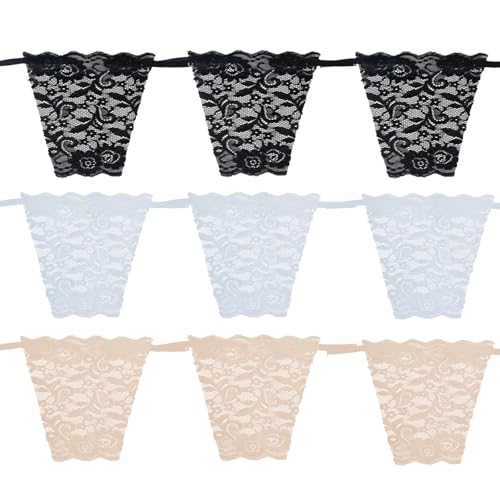 AWAVM 9Pcs Spitzen-Camisoles, Verstellbare Clip-on Unterhemden, Verdeckungen für Dekolleté bei tief Ausgeschnittenen Oberteilen, BH-Erweiterungen, Spitzen-Einsätze für Kleider, Low-Back BH Konverter von AWAVM