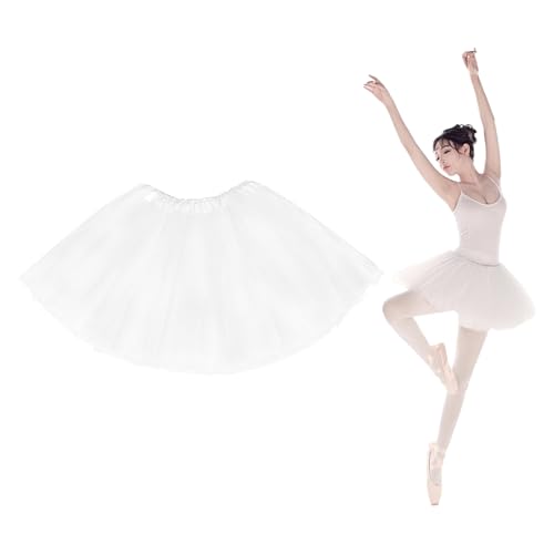 AWAVM Tüllrock Damen Ballett Tüllrock Tütü Tellerrock Minirock Dehnbaren Ballettkleidung Vintage Ballet Elastisch Tanzrock Tanzkleid Ballkleid Kurz Retro Tanzkleid Ballkleid Kurz Retro von AWAVM