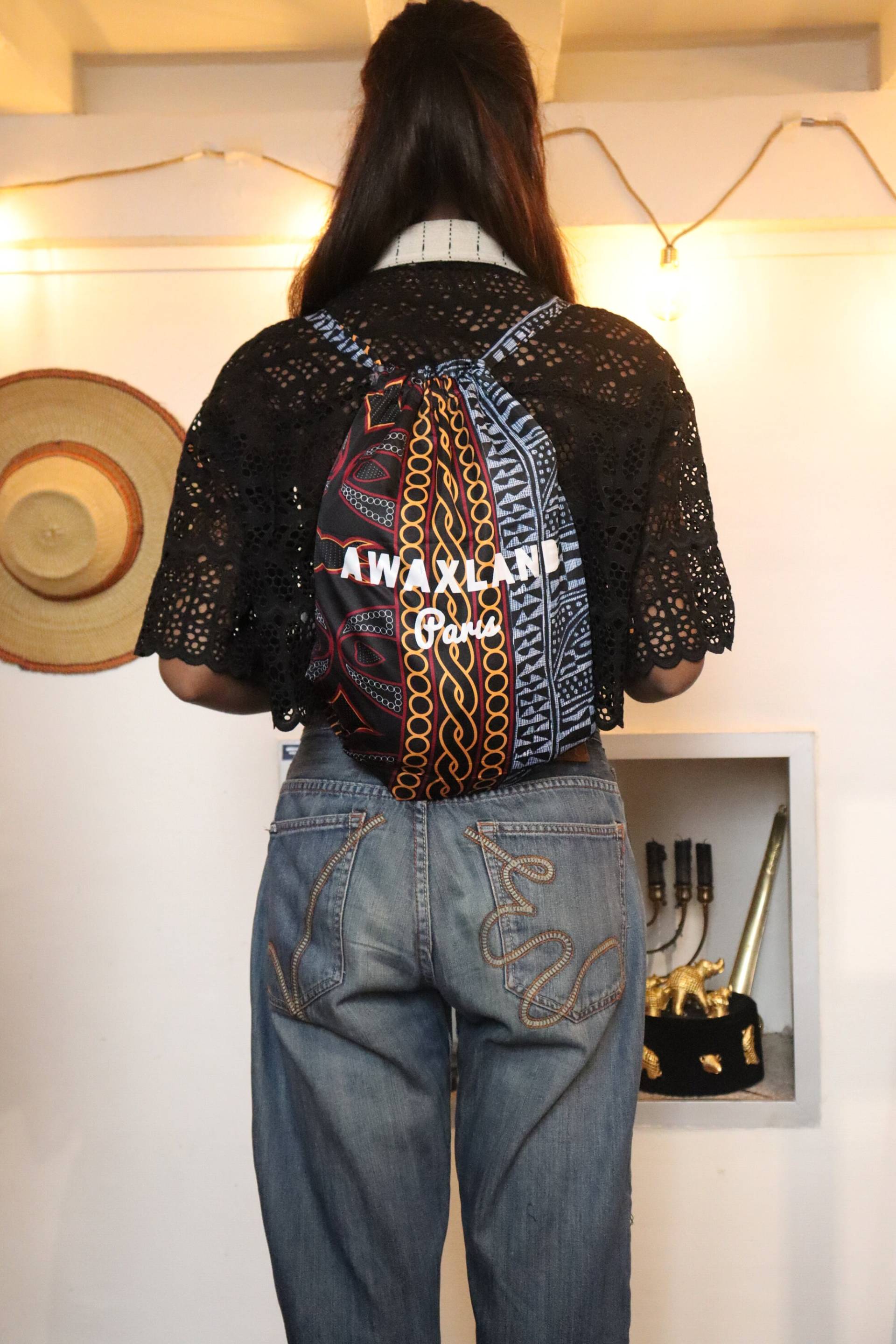 Reversible Ndop Stoff Tragetasche Und Patchwork Wachs Reversible Ndop Stoff Tragetasche Und Patchwork Wachs von AWAXLAND
