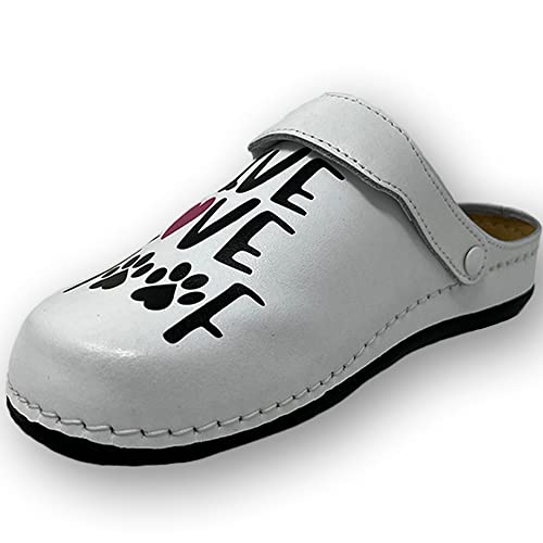 AWC Damen Berufsschuhe Tiefbett, Farbe: Live Love Woof, Größe: 40 von AWC