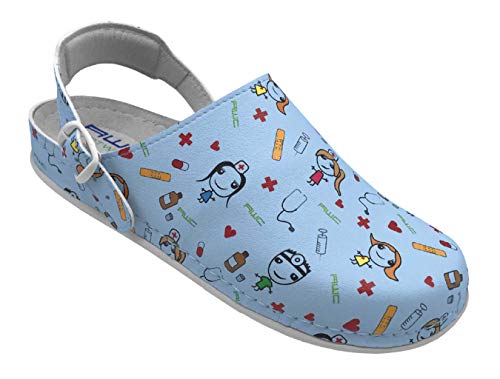 AWC Damen Berufsschuhe Tiefbett, Farbe: hellblau/Medizin, Größe: 40 von AWC