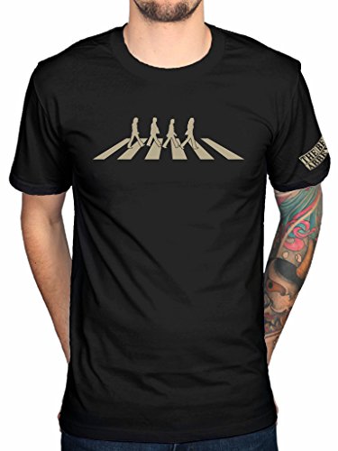 Offizielles The Beatles Abbey Road Silhouette T-Shirt Rock Band Merch schwarz von AWDIP