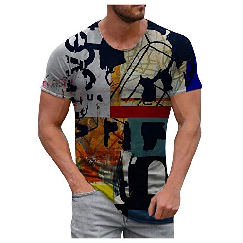 AWDX 2021 Herren T-Shirt 3D Herz Tie-Dye All-seeing Eye Kreuz Regenbogen Bedruckte Tops Casual Vintage O-Ausschnitt Folk-benutzerdefinierte Pullover Ethnic Style Kurzarm Bluse XXXL, XXXXL, XXXXXL 2.1 von AWDX