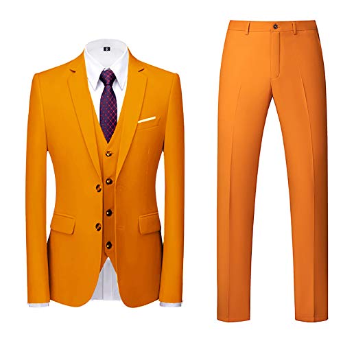 AWDX Herren Anzug Einfarbig, 16 Farben, 3-Teilig oder 2-Teilig Modisch Normaler Schnitt Slim Fit Anzüge Herrenanzug Sakko Hose Weste f. Hochzeit Business Party Weihnachts Kostüm Festliche Suits Manner von AWDX