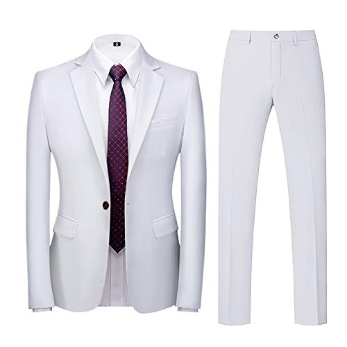 AWDX Herren Anzug Einfarbig, 16 Farben, 3-Teilig oder 2-Teilig Modisch Normaler Schnitt Slim Fit Anzüge Herrenanzug Sakko Hose Weste f. Hochzeit Business Party Weihnachts Kostüm Festliche Suits Manner von AWDX