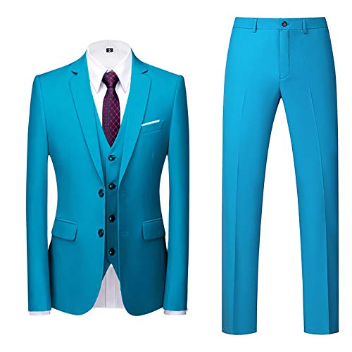 AWDX Herren Anzug Einfarbig, 16 Farben, 3-Teilig oder 2-Teilig Modisch Normaler Schnitt Slim Fit Anzüge Herrenanzug Sakko Hose Weste f. Hochzeit Business Party Weihnachts Kostüm Festliche Suits Manner von AWDX