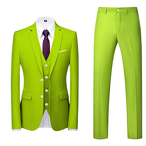 AWDX Herren Anzug Einfarbig, 16 Farben, 3-Teilig oder 2-Teilig Modisch Normaler Schnitt Slim Fit Anzüge Herrenanzug Sakko Hose Weste f. Hochzeit Business Party Weihnachts Kostüm Festliche Suits Manner von AWDX