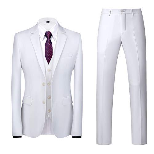 AWDX Herren Anzug Einfarbig, 16 Farben, 3-Teilig oder 2-Teilig Modisch Normaler Schnitt Slim Fit Anzüge Herrenanzug Sakko Hose Weste f. Hochzeit Business Party Weihnachts Kostüm Festliche Suits Manner von AWDX