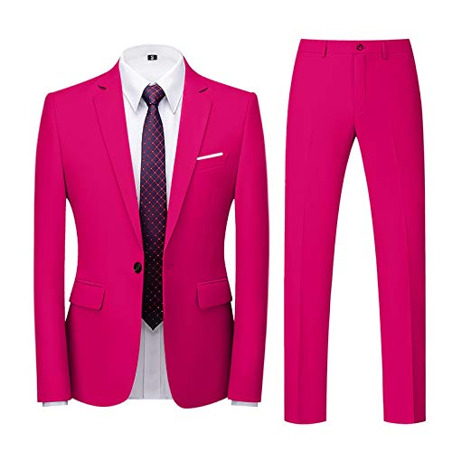 AWDX Herren Anzug Einfarbig, 16 Farben, 3-Teilig oder 2-Teilig Modisch Normaler Schnitt Slim Fit Anzüge Herrenanzug Sakko Hose Weste f. Hochzeit Business Party Weihnachts Kostüm Festliche Suits Manner von AWDX