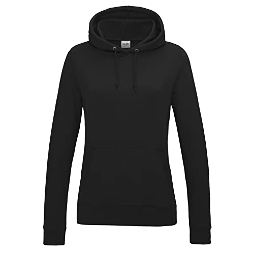 AWDis Damen Girlie College Hoodie Kapuzenpullover, Jet Black, 38 von AWDis