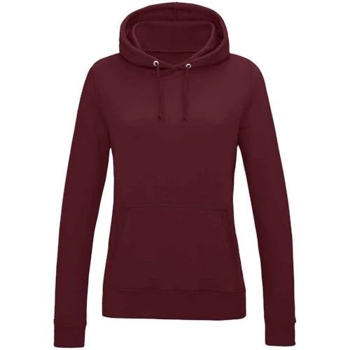 AWDis Damen Girlie College Hoodie Kapuzenpullover, burgunderfarben, L von AWDis