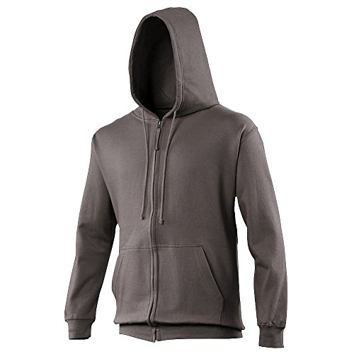 AWDis Herren Kapuzenjacke/Kapuzenpullover/Hoodie mit ReiÃŸverschluss (2XL) (Stahlgrau) von AWDis