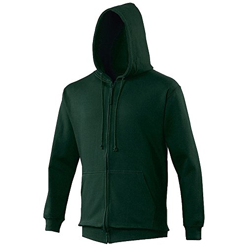 AWDis Herren Kapuzenjacke/Kapuzenpullover/Hoodie mit ReiÃŸverschluss (2XL) (Tannengrün) von AWDis