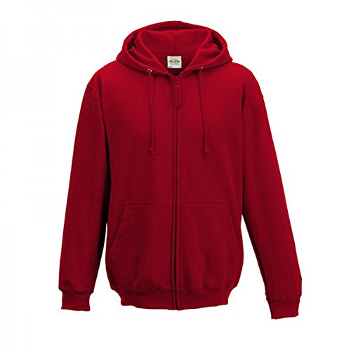 AWDis Herren Kapuzenjacke/Kapuzenpullover/Hoodie mit Reißverschluss (M) (Feuerrot) von AWDis