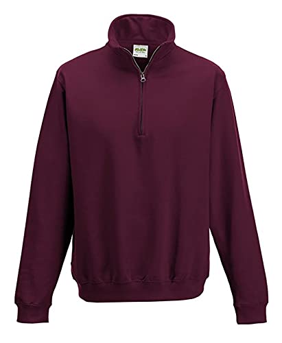 AWDis Herren Sophomore 1/4 Zip Sweat Sweatshirt, Rot (Burgunderrot), X-Large von AWDis