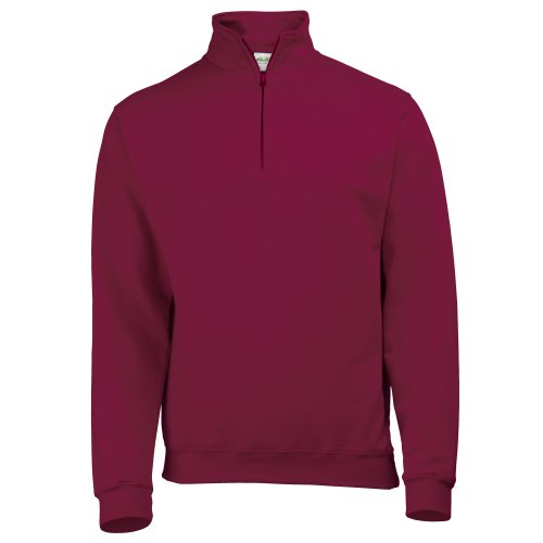 AWDis Herren Sweatshirt/Pullover mit Reißverschluss am Kragen (XLarge) (Weinrot) von AWDis