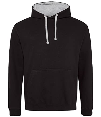 AWDis Herren Varsity Hoodie Kapuzenpullover, Tiefschwarz/meliert, XXXXX-Large von AWDis