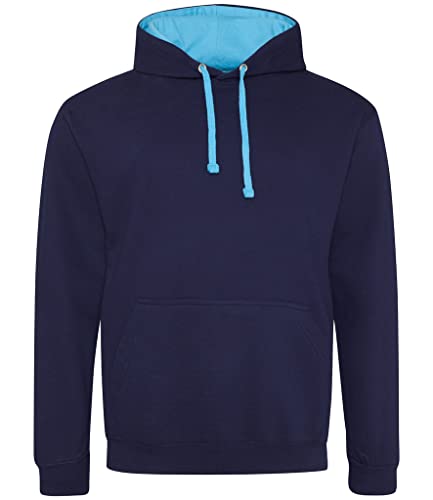 AWDis Herren Varsity Hoodie Kapuzenpullover, Oxford Navy/Hawaiian, L von AWDis