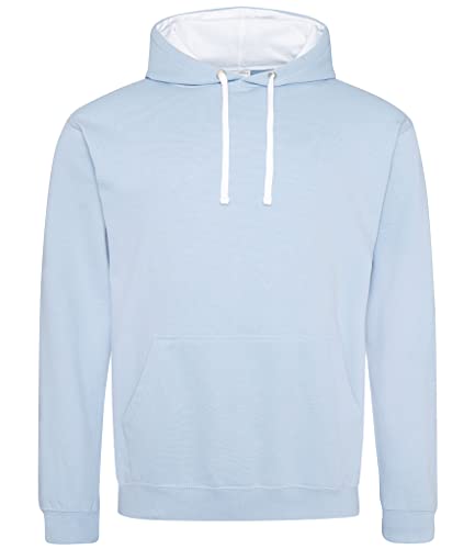 AWDis Herren Varsity Hoodie Kapuzenpullover, Sky/Arctic White, XXL von AWDis