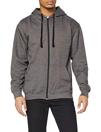 AWDis Herren Varsity Zoodie Kapuzenpullover, Mehrfarbig (Anthrazit/Tiefschwarz), Large von AWDis