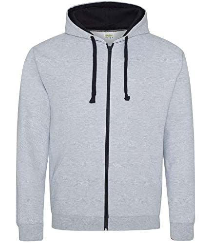 AWDis Herren Varsity Zoodie Kapuzenpullover, Mehrfarbig (Heather Grey/French Navy), X-Large von AWDis