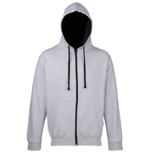 AWDis Herren Varsity Zoodie Kapuzenpullover, Mehrfarbig (Heather Grey/French Navy), XX-Large von AWDis