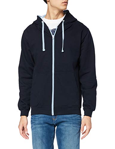 AWDis Herren Varsity Zoodie Kapuzenpullover, Mehrfarbig (New French Navy/Sky Blue), XL von AWDis