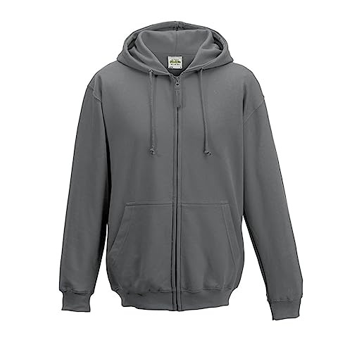 AWDis Herren Zoodie Kapuzenpullover, Grau (Stahlgrau), L von AWDis