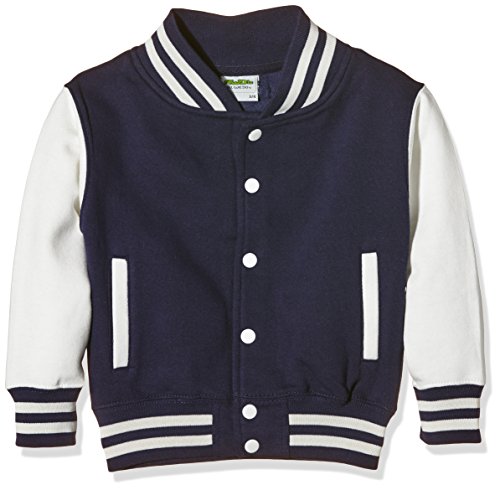 AWDis Jungen Jacke Kids Varsity regular Jacke , Blau (Oxford Navy/White), L von AWDis