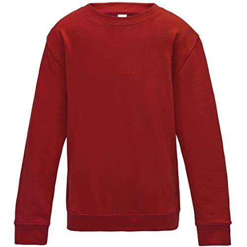 AWDis Jungen Kids Sweatshirt, Red (Fire Red), Medium von AWDis