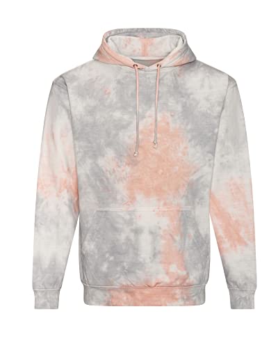 AWDis Just Hoods JH022 Unisex Tie-Dye Kapuzenpullover - Grey Pink Marble - L von AWDis