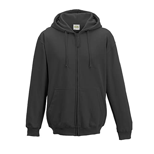 AWDis Just Hoods JH050 Unisex Kapuzenpullover mit Reißverschluss - Rauchschwarz - 2XL von AWDis