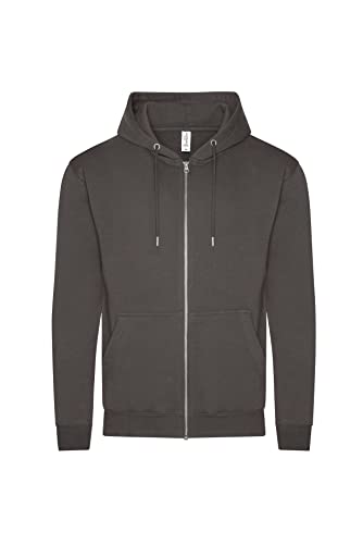 AWDis Just Hoods JH250 Unisex Organisch Hoodie mit Reißverschluss - Anthrazit - M von AWDis