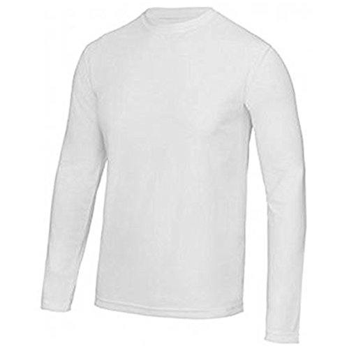 AWDis Unisex Cooles Langarm T-Shirt, Weiß (Arctic White), L von AWDis