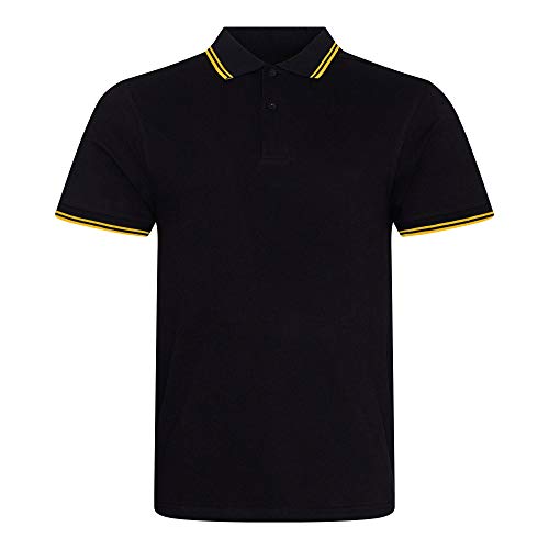 AWDis Unisex Poloshirt mit Stretchspitze Polohemd, schwarz/gelb, M von AWDis