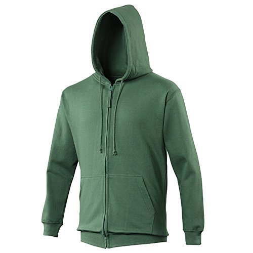 Awdis Herren Kapuzenpullover mit durchgehendem Reißverschluss (2XLarge) (Flaschengrün) von AWDis